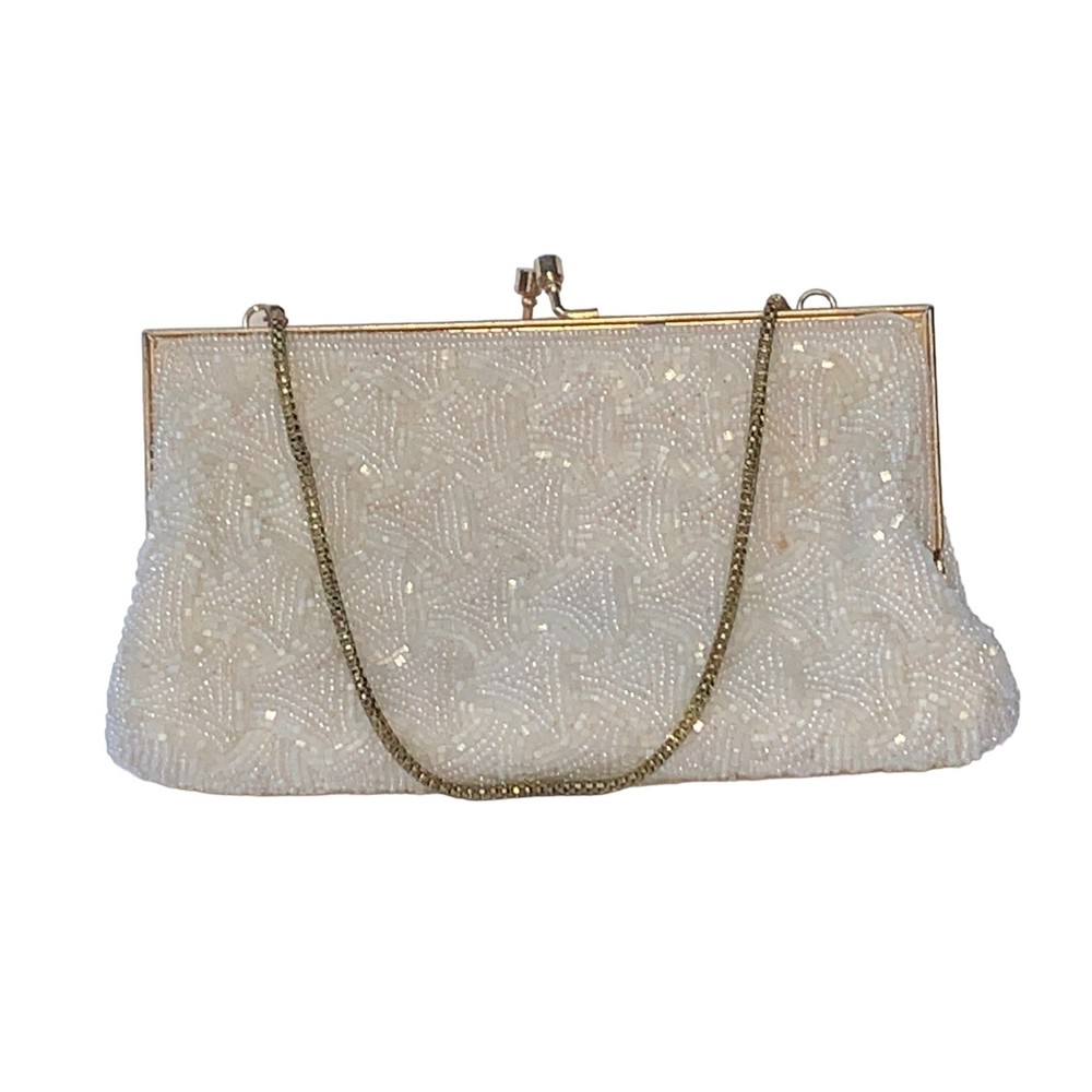 White Beaded Evening Bag Perfect for All Special Occasions